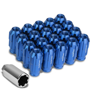 Blue Aluminum M12x1.50 Open Rim End Spline Acorn Tuner 20x Conical Lug Nuts
