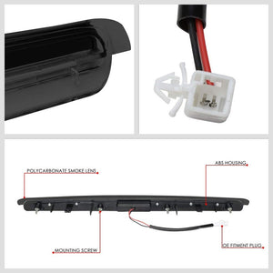 Black Housing Smoked Lens LED Rear 3RD Third Brake Light Lamp For 05-10 Scion tC-Exterior-BuildFastCar
