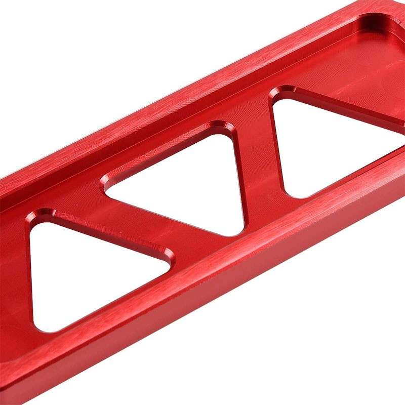 KO Speed Red CNC Billet Aluminum Battery Tie Down – 220mm / 190mm Adjustable, Anodized Red