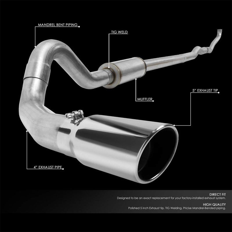 5" Round Tip Rolled Edge Turboback Exhaust 93-00 C/K 6.5 Turbo Diesel - BuildFastCar