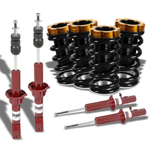 Adjust Black Scaled Coilover Spring+Red Gas Shock Absorbers TY33 For 88-91 Civic