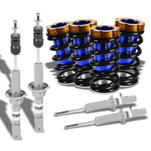 F/R Black Scaled Coilover Spring+Silver Gas Shock Absorbers TY22 For 88-91 Civic