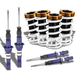 F/R White Scaled Coilover Spring+Blue Gas Shock Absorbers TY33 For 94-01 Integra