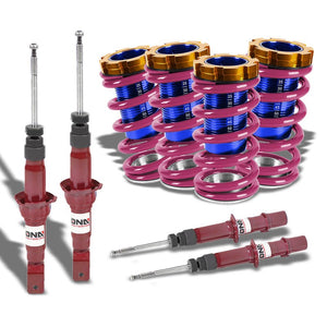 F/R Purple Scaled Coilover Spring+Red Gas Shock Absorbers TY22 For 94-01 Integra