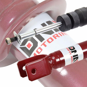 Red Shock Struts+Scaled Sleeve Silver Lowering Coilover T44 For 88-91 Civic/CRX-Shocks & Springs-BuildFastCar