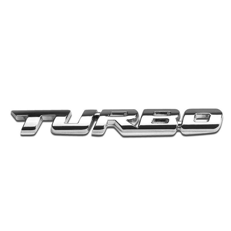 Chrome Turbo Letter Logo Trunk Badge Hood Emblem Decal 3M Adhesive Sti ...