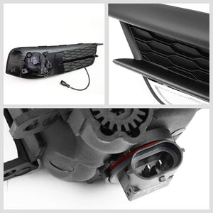 Front Bumper Driving Fog Light Lamp+LED DRL Bar Amber Lens For 16-17 Civic 2/4D-Exterior-BuildFastCar