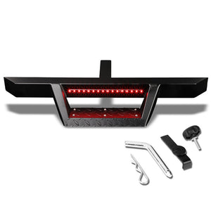 32.5" Long Black Rear Truck Hitch Step with LED Brake Light For 2" Receiver-Truck & Towing-BuildFastCar