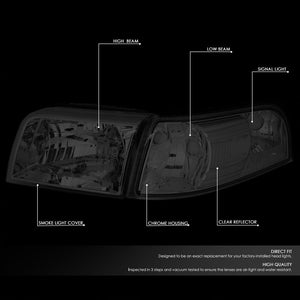 Chrome Housing/Smoke Lens OE Reflector Headlight For 06-11 Mercury Grand Marquis-Lighting-BuildFastCar