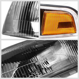 Black Housing/Clear Lens/Amber OE Reflector Headlight For 97-01 Mirage 1.5L/1.8L-Lighting-BuildFastCar