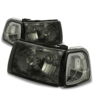 Smoke Housing Headlight+Clear Corner Signal Light For Ford 04-11 Ranger L4/V6-Lighting-BuildFastCar