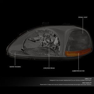 Smoke Headlight Lamp Light Amber Signal For Honda 96-98 Civic 2/4 Door 6th Gen-Lighting-BuildFastCar