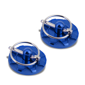 Blue Race Billet Style Aluminum Cosmetic Front Bonnet Hood Lock Pin+Cable+Tape-Hood/Bonnet-BuildFastCar