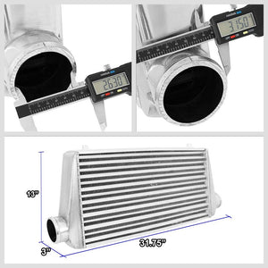 Universal Silver Aluminum Tube & Fin 30.75"L Turbo Front Mount Style Intercooler-Performance-BuildFastCar
