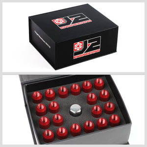 J2 Aluminum Red Open End Acorn Tuner Lug Nuts Conical Seat M12x1.25 T7-003-Car & Truck Wheels-BuildFastCar