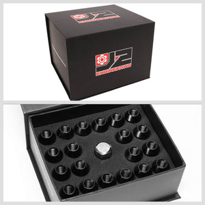 J2 Black Open Knurled End Acorn Tuner Lug Nuts Conical Seat M12x1.25 T7-004-Car & Truck Wheels-BuildFastCar