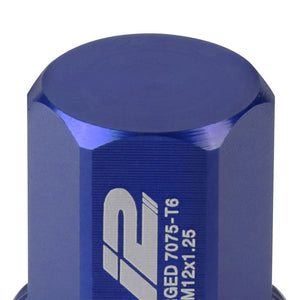 J2 Aluminum Blue Close End Acorn Tuner Lug Nuts Conical Seat M12x1.25 T7-006-Car & Truck Wheels-BuildFastCar