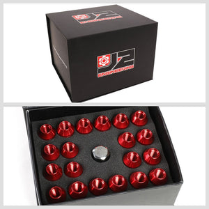 J2 Red Open Knurled End Acorn Tuner Lug Nuts Conical Seat M12x1.25 T7-021-Car & Truck Wheels-BuildFastCar