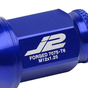 J2 Blue Open Knurled End Acorn Tuner Lug Nuts Conical Seat M12x1.25 T7-023-Car & Truck Wheels-BuildFastCar