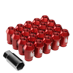 J2 Red Open Knurled End Acorn Tuner Lug Nuts Conical Seat M12x1.25 T7-023