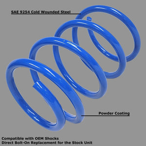 Blue 2" Drop Manzo Race Sport Lowering Spring work with 98-02 Escort ZX2 Coupe 2.0L