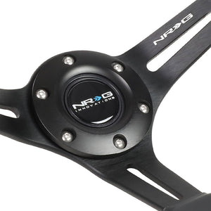 NRG RST-018R 3-Spoke Deep Dish 6-Bolt Pattern 350mm Steering Wheel Leather Grip-Steering Wheels & Accessories-BuildFastCar