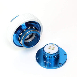 NRG Blue Body/Neo Chrome Ring Gen 2.1 Steering Wheel Quick Release Adapter-Interior-BuildFastCar