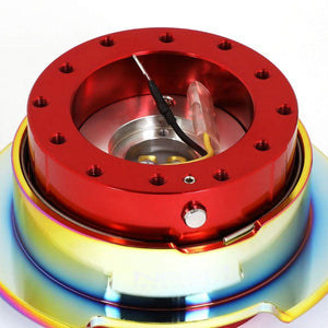 NRG Red Body/Neo Chrome Ring Gen 2.5 Steering Wheel Quick Release Adapter 6-Hole-Interior-BuildFastCar