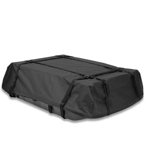 Black Universal Top Roof Rack Rail Cargo Storage Bag W/ABS Base Travel Luggage-Roof Parts-BuildFastCar