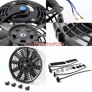 Dual Core Aluminum Radiator Kit+9" Fan Fan/Stay Bracket for 96-00 Honda Civic MT-Performance-BuildFastCar