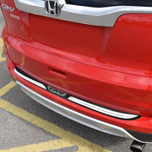 TPE Black Chrome Trim Rear Bumper Cover Pad Protector Plate For Honda 12-16 CRV-Exterior-BuildFastCar