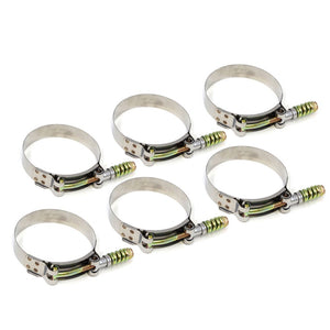 6 x HPS 114mm-122mm Stainless Steel Spring Loaded T-Bolt Clamp For 108mm ID Hose-Performance-BuildFastCar
