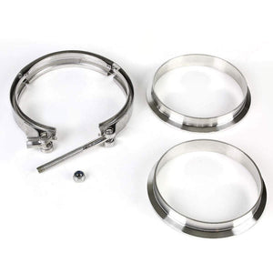 4.00" 102mm Zinc Coat V-Band Clamp+Flange for Turbo Downpipe Intercooler Exhaust-Performance-BuildFastCar