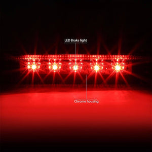 Chrome Housing Clear Len Third Brake Red LED Light For Ford 11-15 Explorer U502-Exterior-BuildFastCar