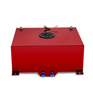 Red Aluminum 20 Gallon/76L Fuel Cell Tank/Black Cap Door/2.0" Sump+Level Sender-Performance-BuildFastCar