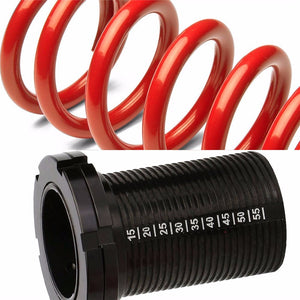 Black Gas Shock Damper+Adjust Sleeve Red Coilover Spring T44 For 88-91 Civic/CRX-Shocks & Springs-BuildFastCar
