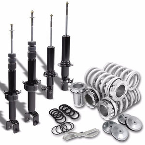 DNA Black Gas Shock Absorbers+White Coilover Lowering Spring For 88-91 Civic