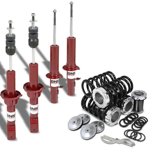 DNA Red Gas Shock Absorbers+Black Coilover Black Lowering Spring For 88-91 Civic
