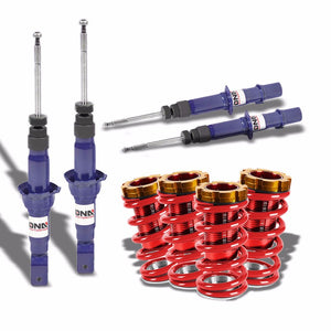 DNA Blue Gas Shock Absorber+Red/Red Adjustable Coilover For Honda 92-95 Civic