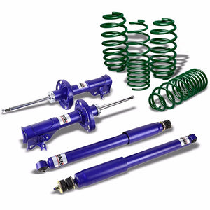 DNA Blue Gas Shocks Absorber+Green Lowering Spring Kit For 06-11 Civic FG/FA/FD