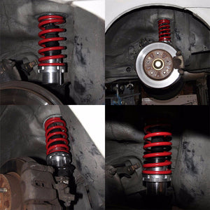 Shock Damper Struts+Adjust Black Sleeve Red Coilover Spring T44 For 88-91 Civic-Shocks & Springs-BuildFastCar