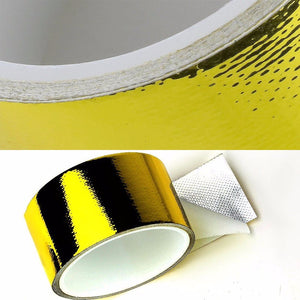 Universal 15FT (180" L) 2" Gold Adhesive Exhaust Heat Reflective Wrap Tape Roll-Performance-BuildFastCar