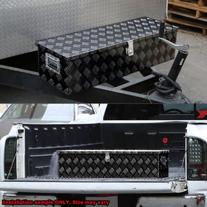 49.5"x13"x10" Black Pickup/Trailer Trunk Bed Utility Storage Flat Tool Box+Lock-Exterior-BuildFastCar