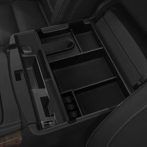 Black Center Console Storage Organizer Top Tray Lid For 07-19 Toyota Tundra DOHC-Interior-BuildFastCar