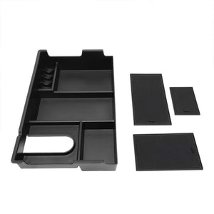 Black Center Console Storage Organizer Top Tray Lid For 07-19 Toyota Tundra DOHC-Interior-BuildFastCar