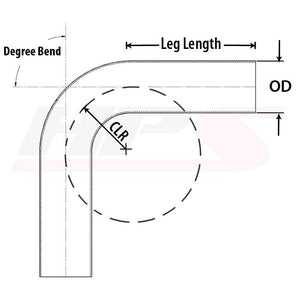 HPS 2" OD (51mm) 110 Degree Bend 16 Gauge Aluminum Tubing Elbow Pipe 3 1/8" CLR-Performance-BuildFastCar